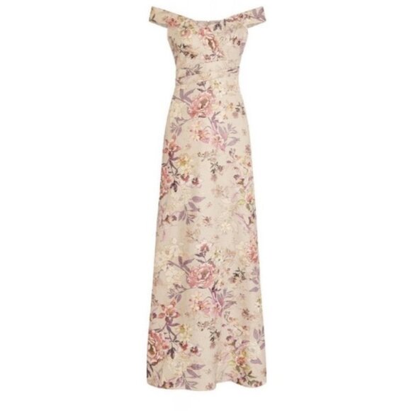 Adrianna Papell Off-The-Shoulder Floral-Print Ball Gown 8 NWT - Picture 3 of 6